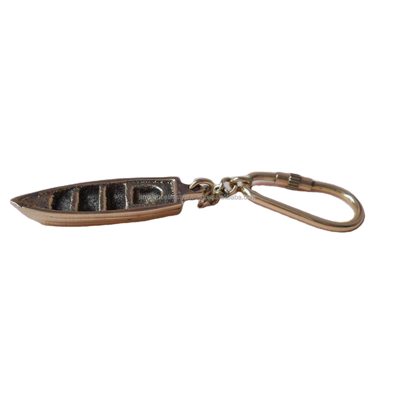 High Quality Hand Cast Brass Boat Key Ring Polished Pocket Gift Nautical for Keys by Ambience Lifestyle